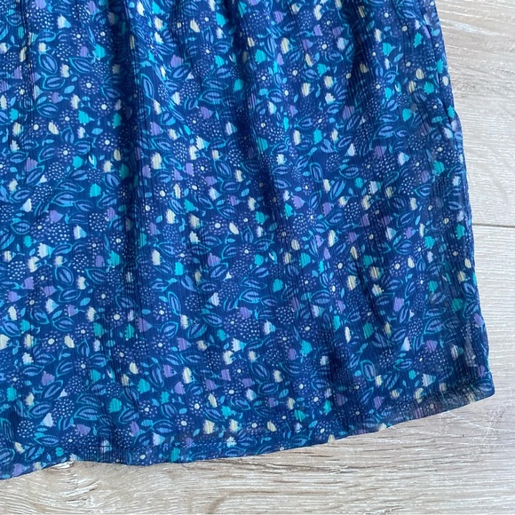 Vintage American Eagle skirt floral blue bell elastic waist XL - Picture 3 of 9